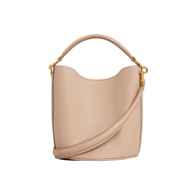 CELINE TEEN BUCKET Smooth Cow Leather Bucket Bag Handbag Shoulder Bag Crossbody Bag Regular Women's Light Brown-2