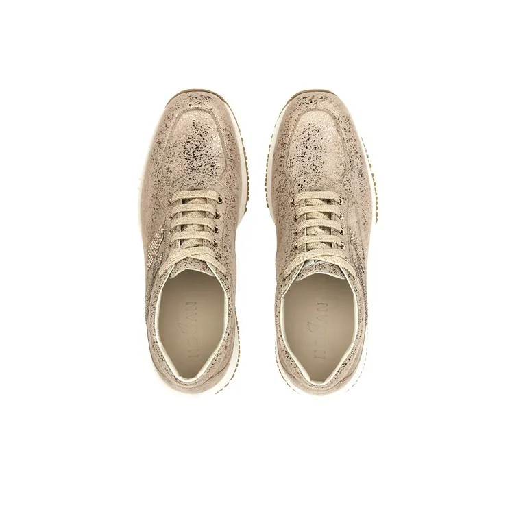 HOGAN Interactive Casual Shoes Women's Low-Top Pink/Brown-4