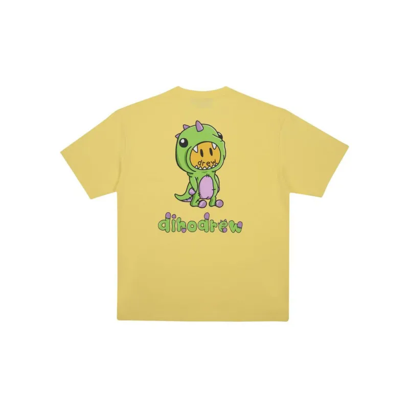 Drew House Dinosaur Series T Shirts Men Light Yellow-0