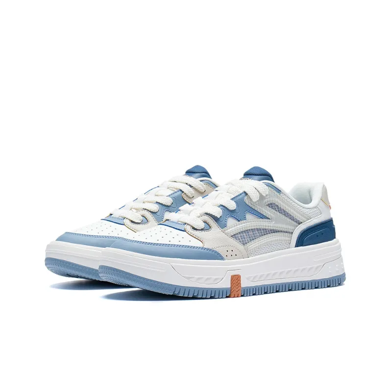 LiNing Drifting Lightweight Low Top Skateboard Shoes Men's White Gray Blue-2