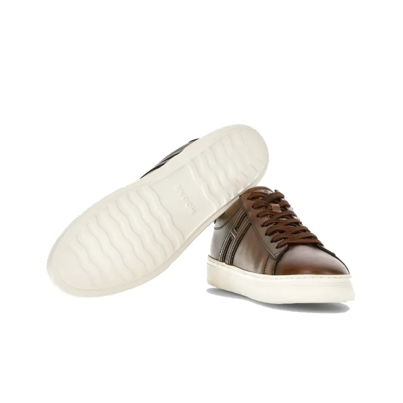 HOGAN Round Toe Lace-Up Sneakers-4