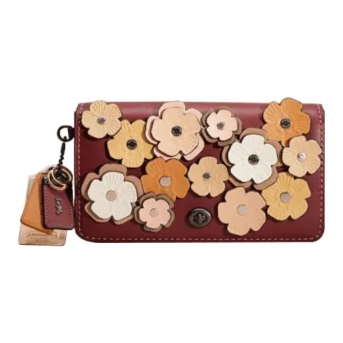 COACH Dinky Glove Tanning Handheld Shoulder Bag Crossbody Bag Medium Size Women's