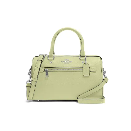 COACH Rowan Cross Grain Leather Shoulder Bag, Crossbody Bag, Handbag Tubas Women's Light Lime Gray