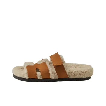 HERMES Chypre Slip Resistant Slide Slippers Women's Brown