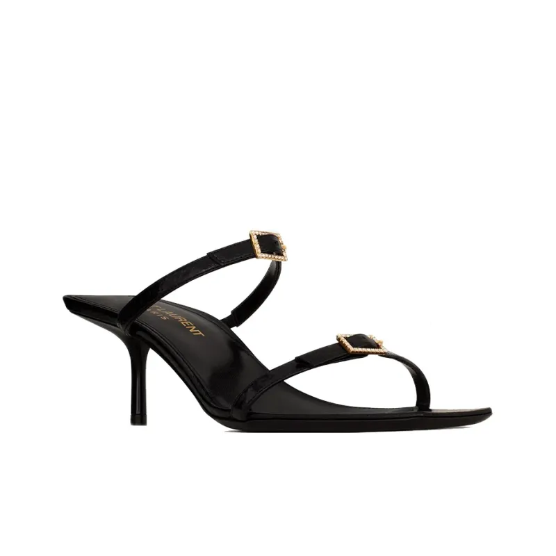SAINT LAURENT NUIT Quick Dry Slide Slippers Women's Black-2