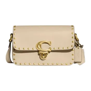 COACH Studio Cow Leather Crossbody Bag Shoulder Bag Small Size Women's Ivory White