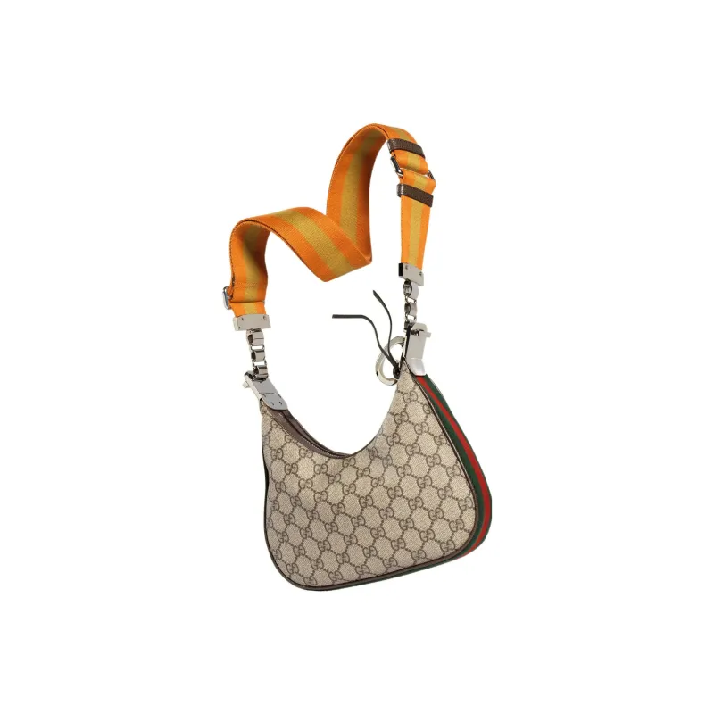 GUCCI Attache Canvas Leather Trim Dumpling Bag Handbag, Crossbody Bag, Shoulder Bag Women's-7