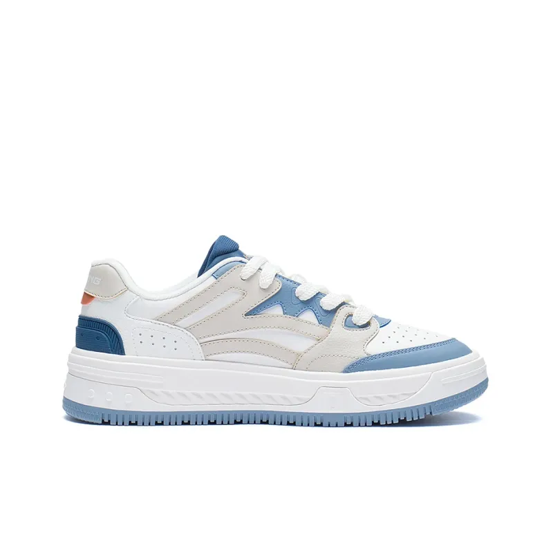 LiNing Drifting Lightweight Low Top Skateboard Shoes Men's White Gray Blue-1