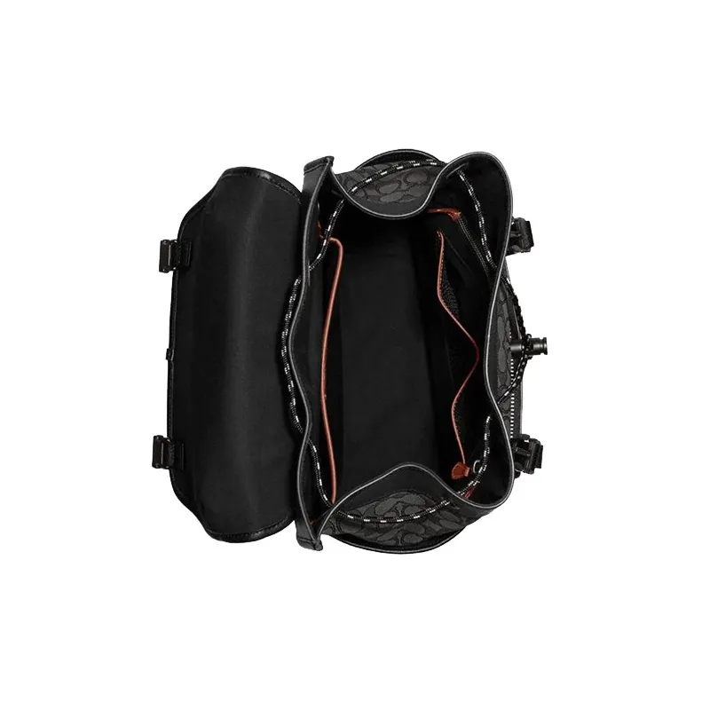 COACH League Fabric With Refined Calfskin Backpack Tubas Men's Black-3