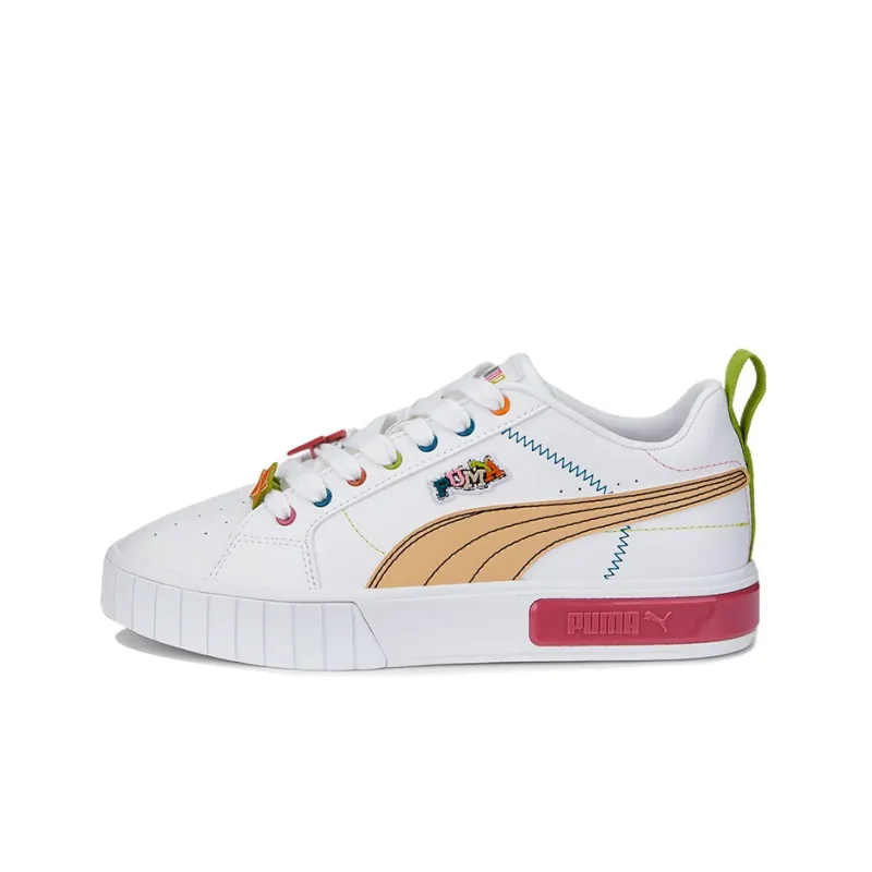PUMA Cali Star Pierced Low-Top Skateboard Shoes Women's White Pink-0