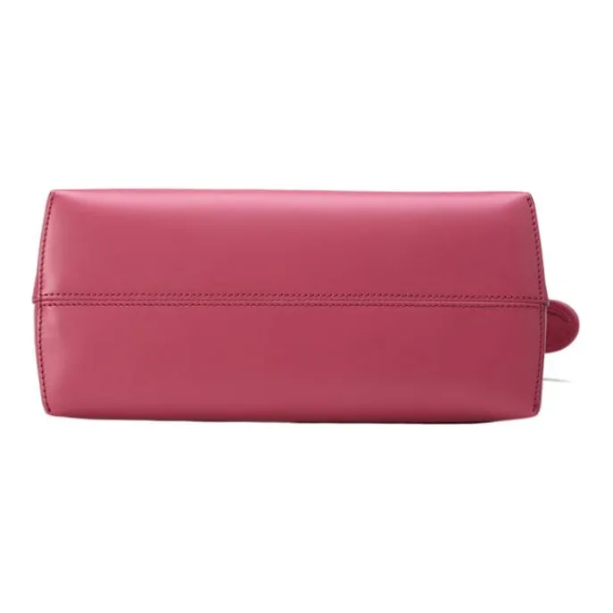 FENDI Cow Leather Handbag Boston Bag Shoulder Bag Medium Size Women's Fuchsia-4