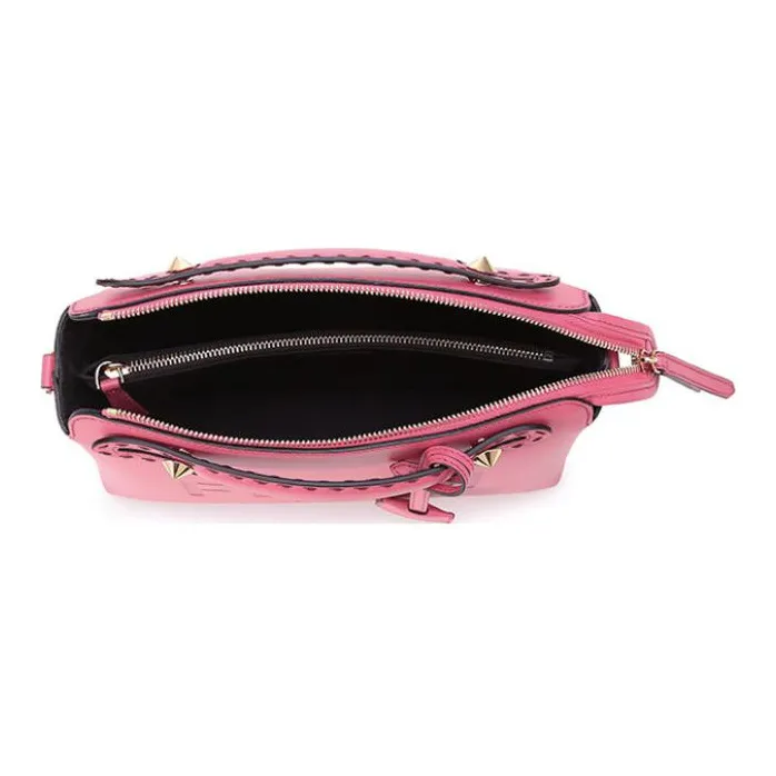 FENDI Cow Leather Handbag Boston Bag Shoulder Bag Medium Size Women's Fuchsia-5