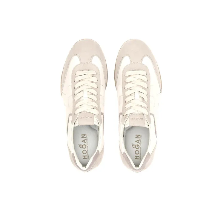 HOGAN Olympia Casual Shoes Women's Low-Top Beige/Pink/White-4