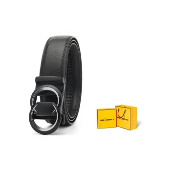 FREE RABBITⅡ Double Ring Interlocking Business Automatic Buckle Cow Leather Leather Belts Men's