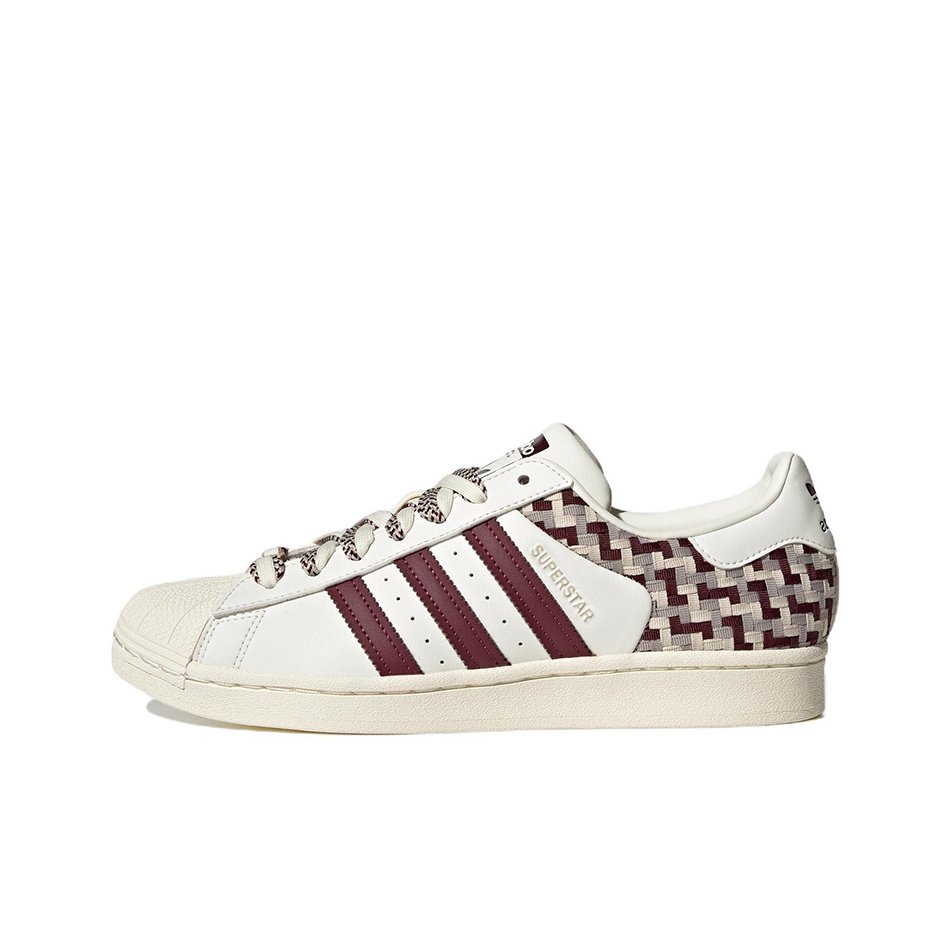 Adidas Originals Superstar Skateboarding Shoes Women s Low top White dark Purple beige light Purple POIZON