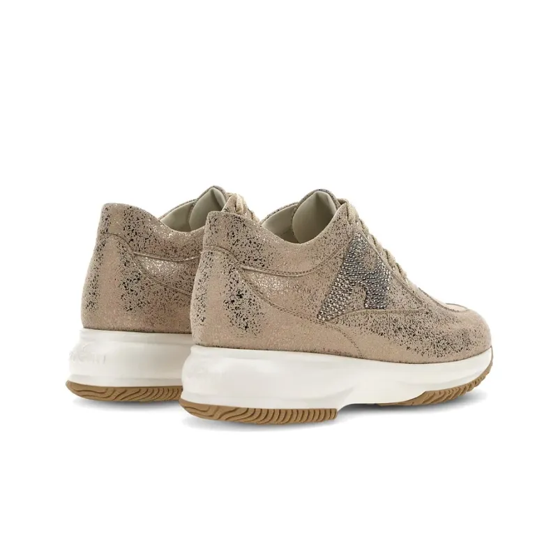 HOGAN Interactive Casual Shoes Women's Low-Top Pink/Brown-3