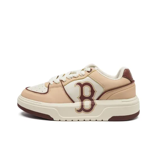 MLB Chunky Liner Skateboard Shoes Unisex Low-Top Apricot Cream/White