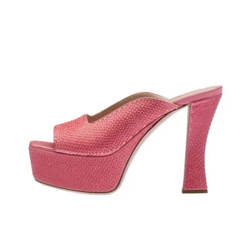 MIU MIU Slide Slippers Women's Geranium Pink
