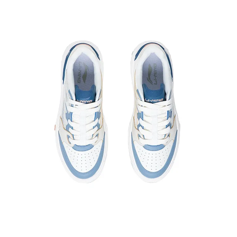 LiNing Drifting Lightweight Low Top Skateboard Shoes Men's White Gray Blue-3
