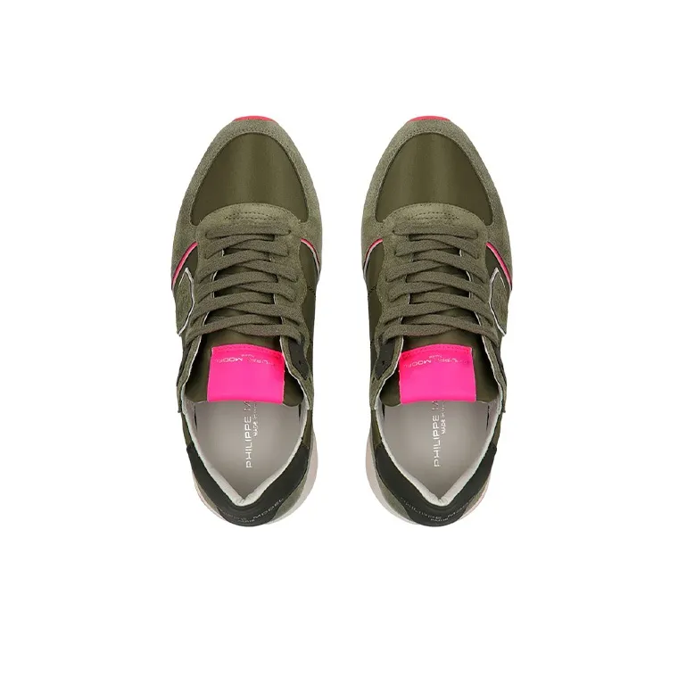 PHILIPPE MODEL Paris Tropez Suede-panelled Sneakers-3