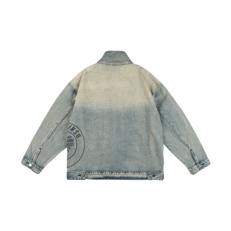 XINYINSU Denim Jacket Spring And Autumn Unisex Blue-1
