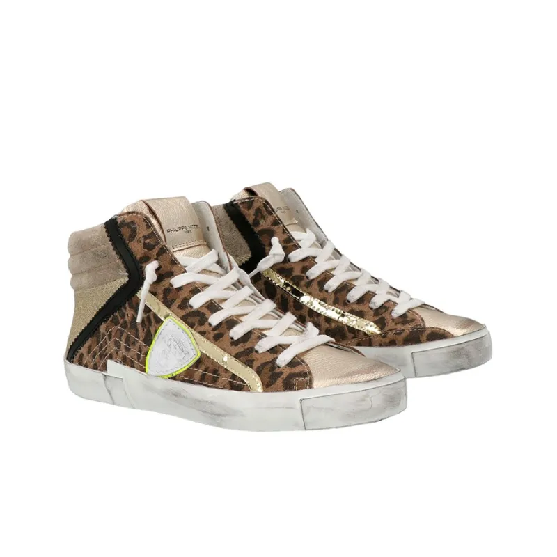 PHILIPPE MODEL Paris Leopard-print Hi-top Sneakers-1