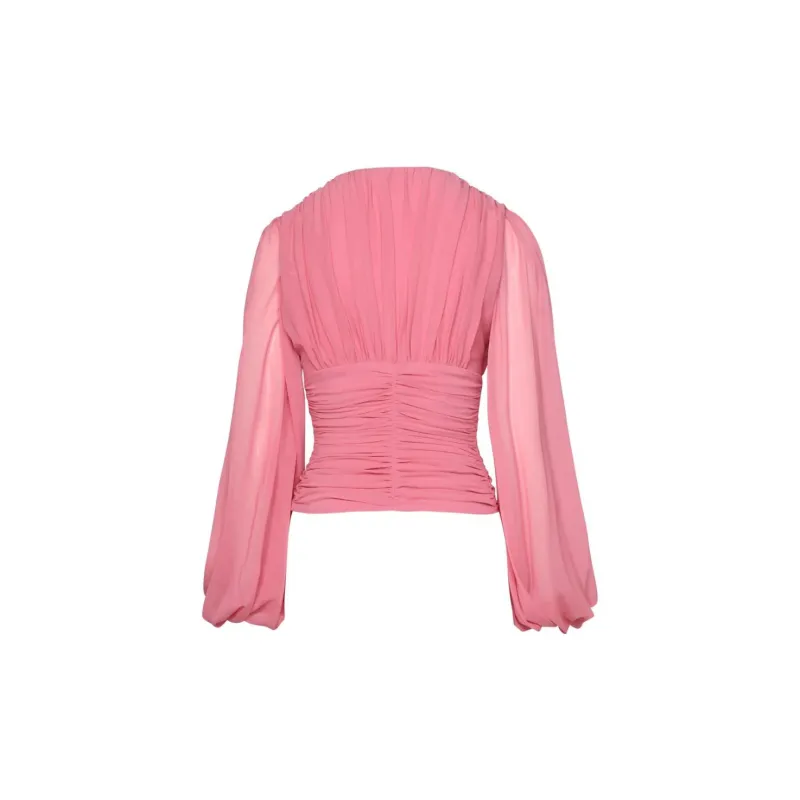 Blumarine Pleated Long Sleeved Blouse-1