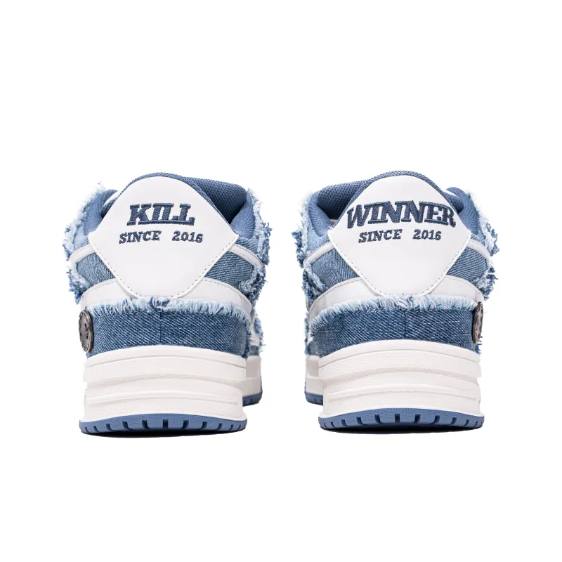 KILLWINNER Noah's Ark Anti Slip Wear Resistant Low Top Skateboard Shoes Unisex Denim Blue-3