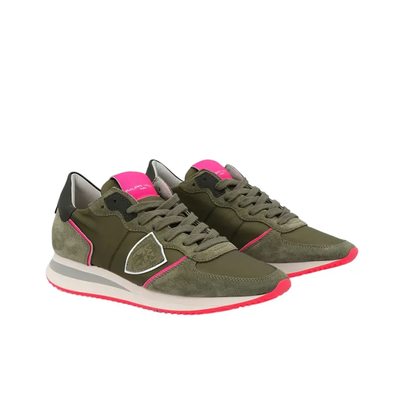 PHILIPPE MODEL Paris Tropez Suede-panelled Sneakers-2