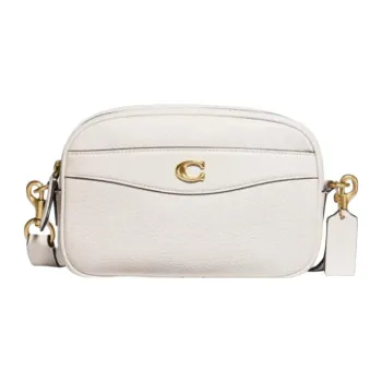 COACH Jamie Extremely Soft Textured Leather Camera Bag Shoulder Bag Crossbody Bag Small Size Women's Chalk White