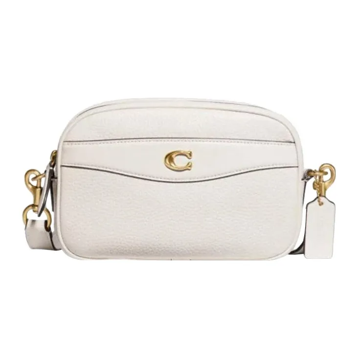 COACH Jamie Extremely Soft Textured Leather Camera Bag Shoulder Bag Crossbody Bag Small Size Women's Chalk White-0