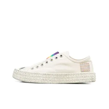 Acne Studios Logo Low Top Stylish Skateboarding Shoes Women's Beige Vintage Version