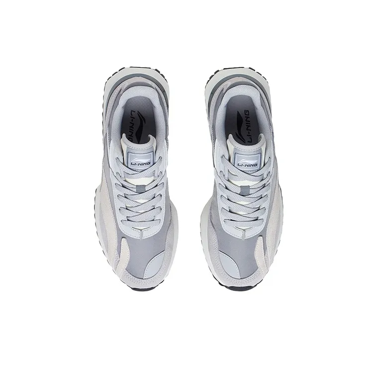 LINING Casual Shoes Women's Low-Top Stone Gray/Microcrystalline Gray/Ecru-3