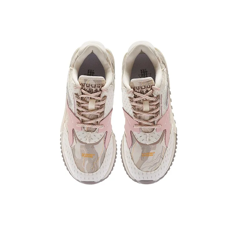 LiNing 001 Casual Shoes Women's Low Top Eggnog Gray-3