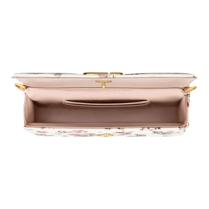 DIOR Caro Cow Leather One Shoulder Crossbody Cell Phone Pouch Regular Women's Milk White-4