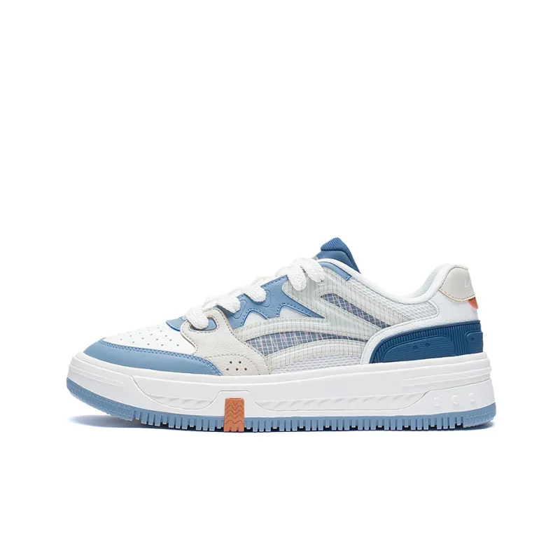 LiNing Drifting Lightweight Low Top Skateboard Shoes Men's White Gray Blue-0
