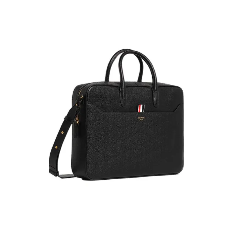 THOM BROWNE Logo Print Top Handle Laptop Bag-1