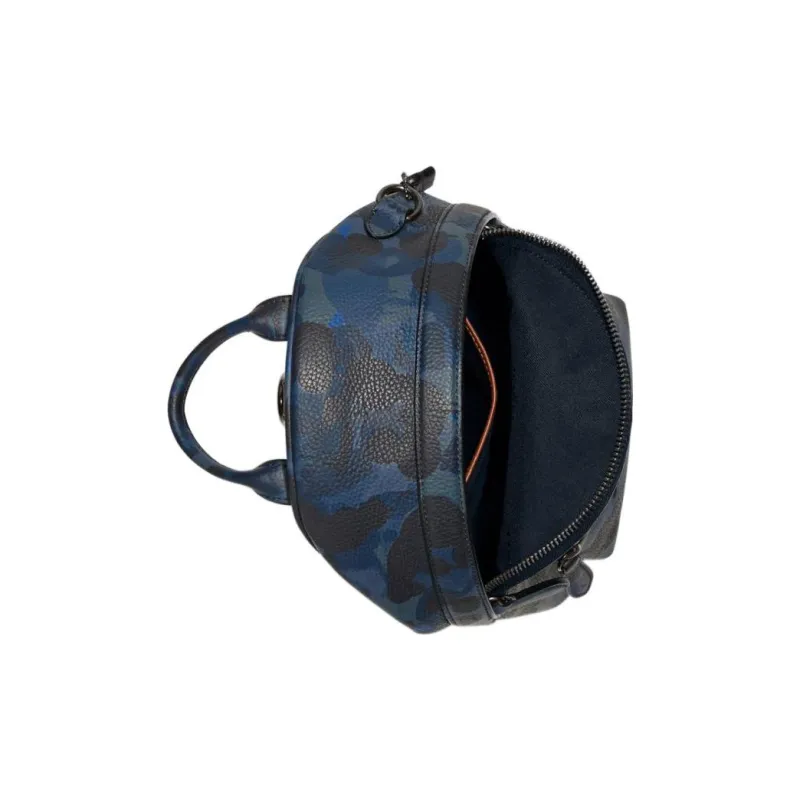 COACH Charter Textured Leather Backpack Small Size Women's Blue & Marine Blue-2