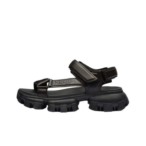 PRADA Thunder Sport 50mm Sandals Black Nappa Leather