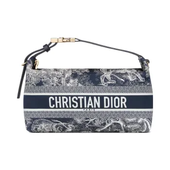 DIOR Travel Technical Fabric Clutch Medium Size Women's Blue