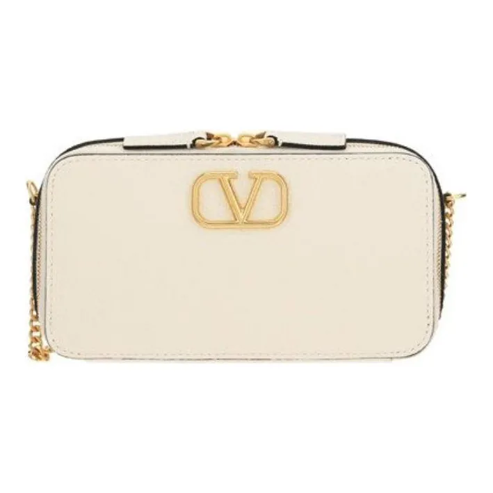 Valentino Calfskin Handheld Crossbody Bag, Shoulder Bag Women's Ecru-0