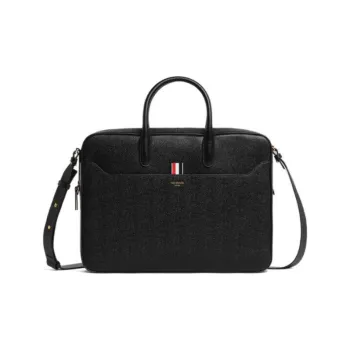 THOM BROWNE Logo Print Top Handle Laptop Bag