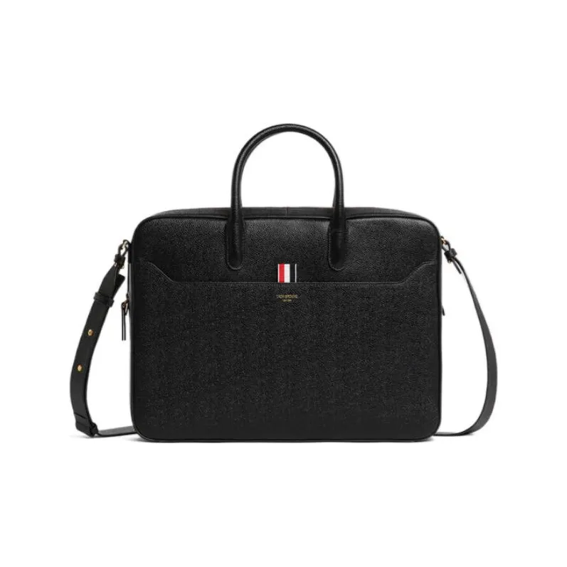 THOM BROWNE Logo Print Top Handle Laptop Bag-0
