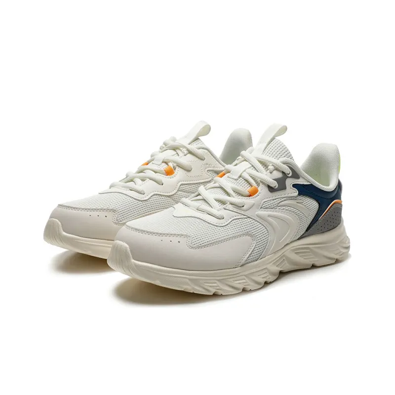 Anta Cushioned Anti-Slip Wear-Resistant Breathable Lightweight Low-Top Running Shoes Men's White Gray Blue-2