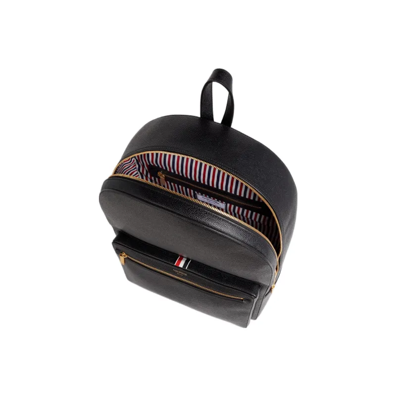 THOM BROWNE· Cow Leather Backpack Unisex Black-3
