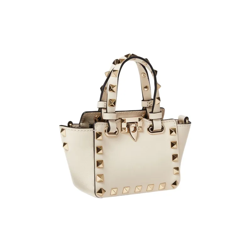 Valentino Rockstud Calfskin Shoulder Bag Crossbody Bag Handbag Extra Mini Women's Light Ivory-4