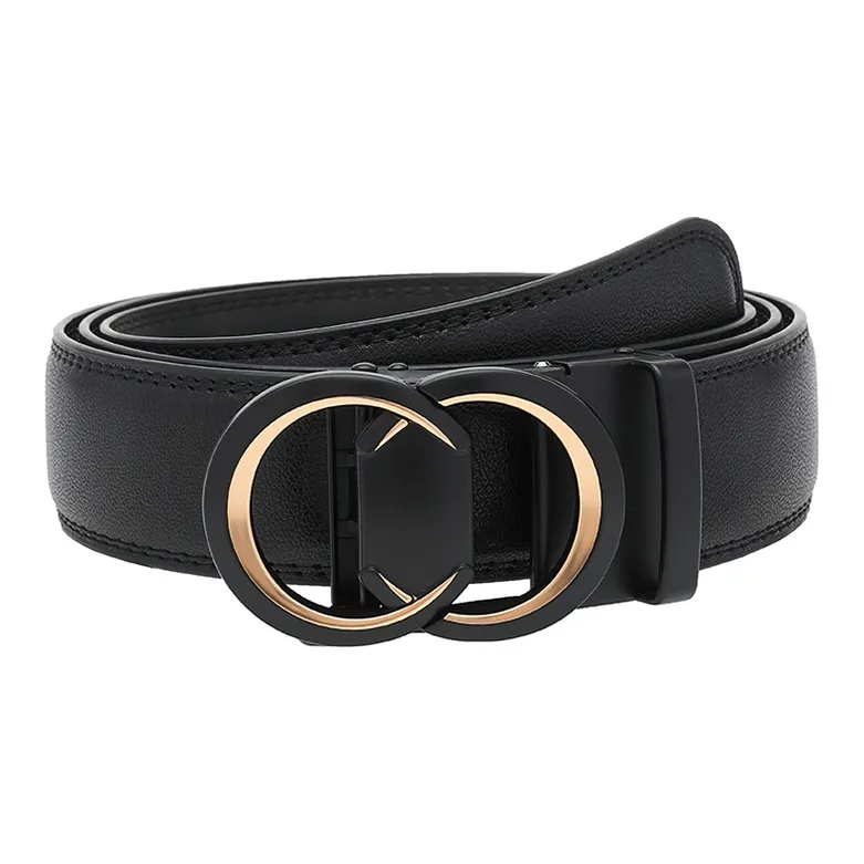 FREE RABBITⅡ Double Ring Interlocking Business Automatic Buckle Cow Leather Leather Belts Men's-4