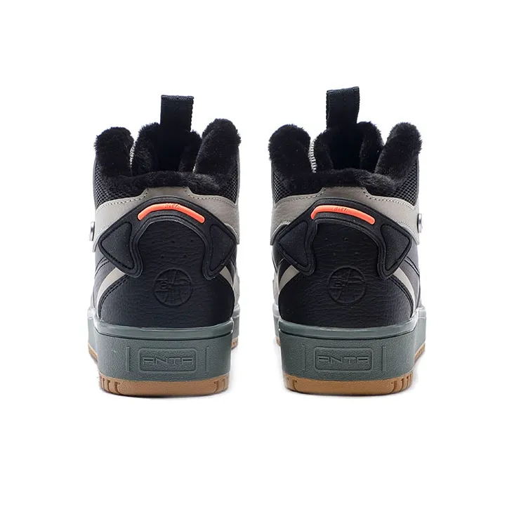 Anta Life Collection High-Top Skateboard Shoes Men's Gray Black-4