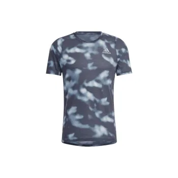 Adidas Run Icons 3 Bar Allover Print Running Tee