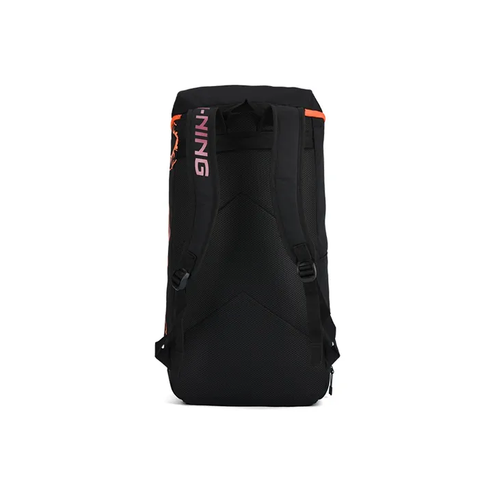 LiNing Dragon Tiger, Collaboration Fabric Soaring Dragon Leaping Tiger Badminton Backpack Regular Unisex Black/Red-3